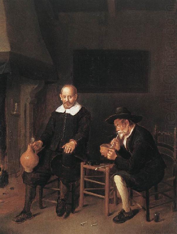 Interior with Two Men by the Fireside f, BREKELENKAM, Quiringh van